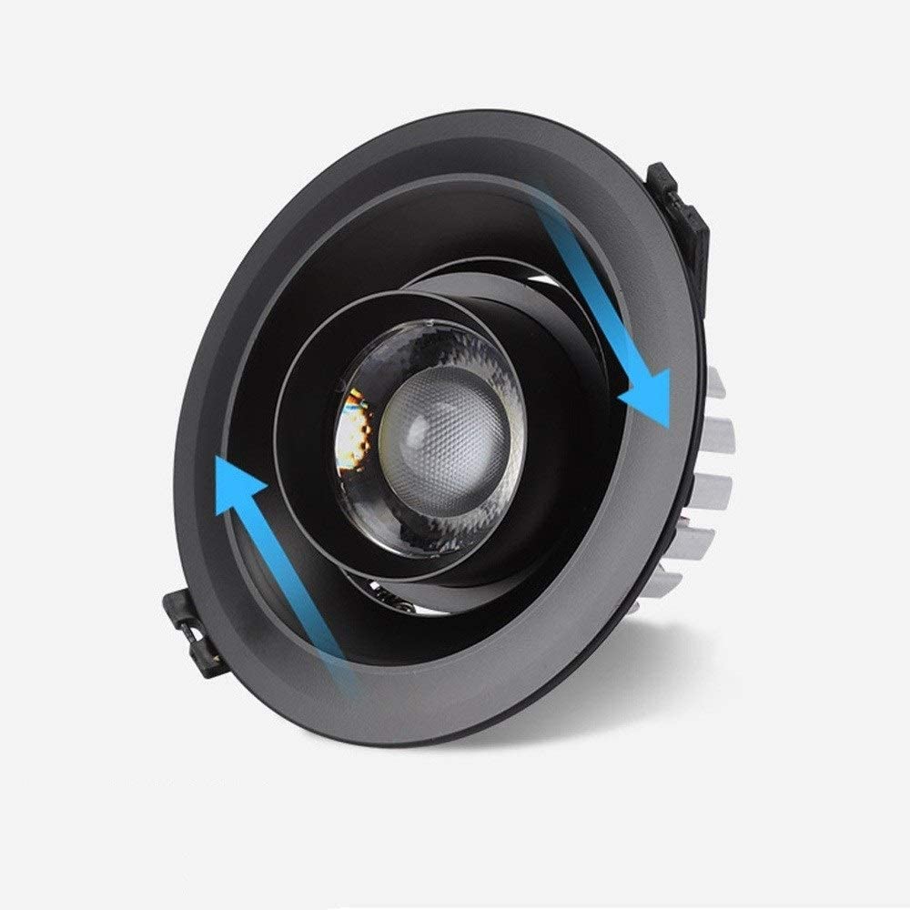 Reflektor, 15 W LED Regulowany panel sufitowy wpuszczany panel sufitowy Okrągła lampa antyodblaskowa Zintegrowana płaska Downlight Kryty Sklep Handlowy Centrum Handlowe Biuro Korytarz Nawa Dekoracja