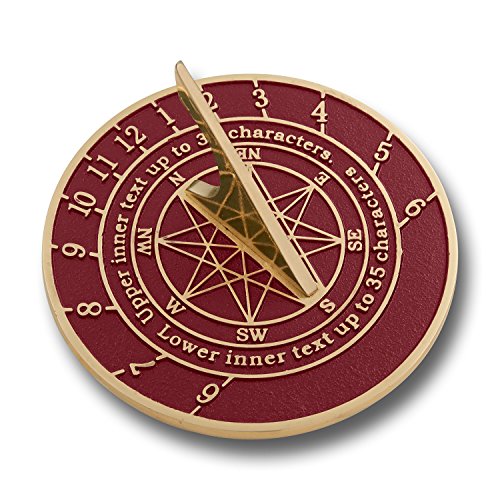 The Metal Foundry Personalized English Brass Sundial Gift. This Unique Gift Idea for Him Or Her is Cast with Your Message and Will Make The Perfect Present for Birthday, Anniversary Or Christmas