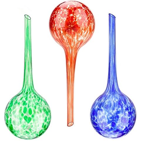 BestFire Watering Globes Plant Glass Bulbs Decorative Aqua Water Globes Plant Waterer Self-Watering Device Holiday Watering System Garden Pot Waterers Indoor and Outdoor (15 x 6cm 3 pcs) Cover