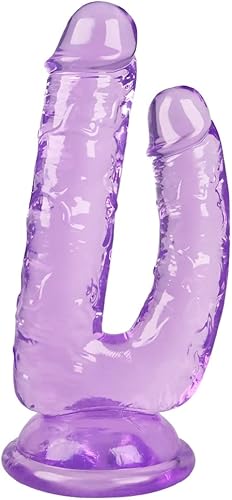 Sex Factory Consolador realista de doble extremo para el pene grande con tapón de masaje de punto G con ventosa, estimulador anal vaginal para