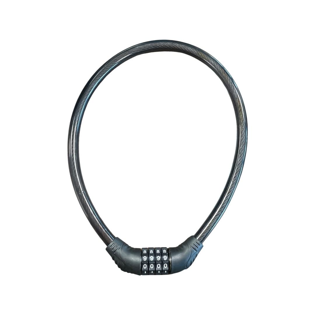 Bike Lock Scooter Bicycle Motorcycle Cable Chain Locks, 4-Digit Secure Combinations Long, Heavy Duty Cables Black