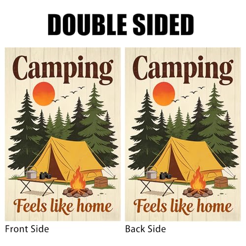 Image of Nuxovilar Camping Flag Fire Pit Garden Flag 12x18 Inches Polyester