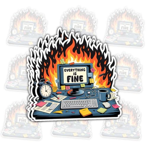 Autocollants Everything is Fine par 3 pour ordinateur et support lisse - 2