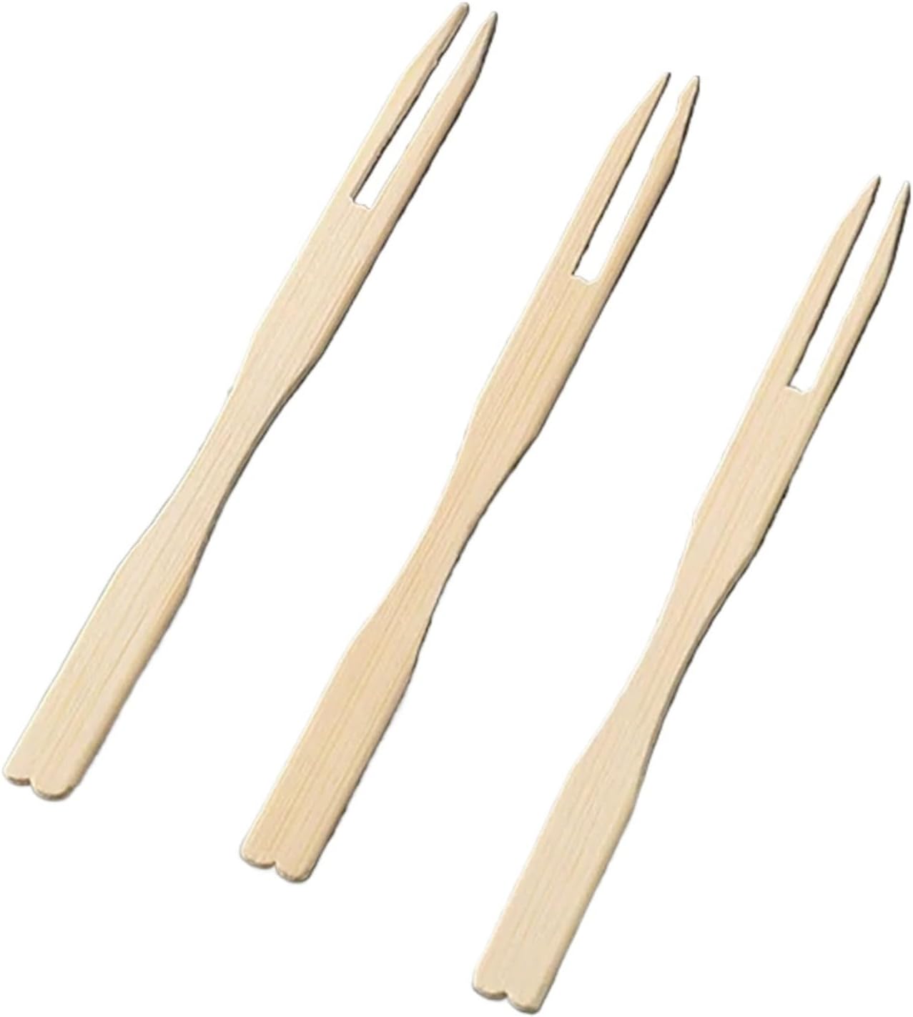 1200 Pcs Disposable Mini Bamboo Fruit Food Forks