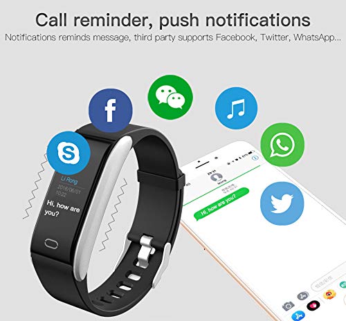 Laxcido Fitness Tracker HR, Activity Watch with Blood Pressure Heart Rate Sleep Monitor 14 Mode, Pedometer Step Counter Call SMS Notification Calorie Waterproof Bracelet Tracking for Women Men (Blue)