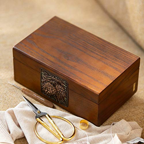 Anncus Creativity Multifunction Household Goods American Retro Sewing Box Set Sewing Thread Box Sewing Kit Wooden Large Storage Box