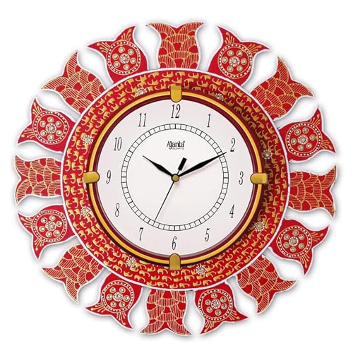 Image of Ajanta Mandala MDF Wooden Wall Clock for Home Decor 33 cm
