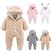 LJHH Mixte Bébé Barboteuse Grenouillères à Capuche Ensemble de Pyjama Manches Longues Combinaison Dessin Animé Costume Solide Manteau Automne et Hiver Vêtements pour Bebe Fille Garçon(0-12 Mois)