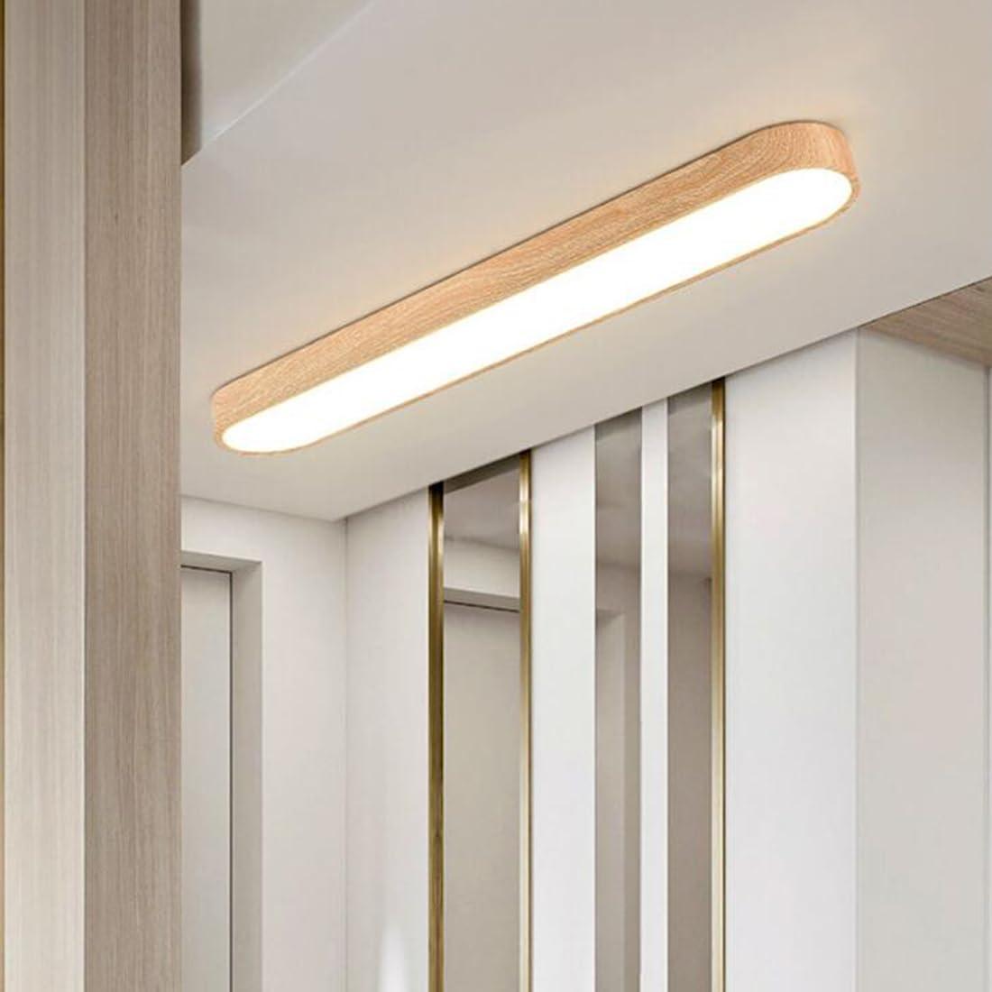 Lampa sufitowa LED, żelazna, prostokątna, na korytarz, ciepłe białe światło, nowoczesne oświetlenie, lampa sufitowa, biała, akrylowa, klosz, lampa wisząca, garaż, wejście, balkon, korytarz, garderoba,