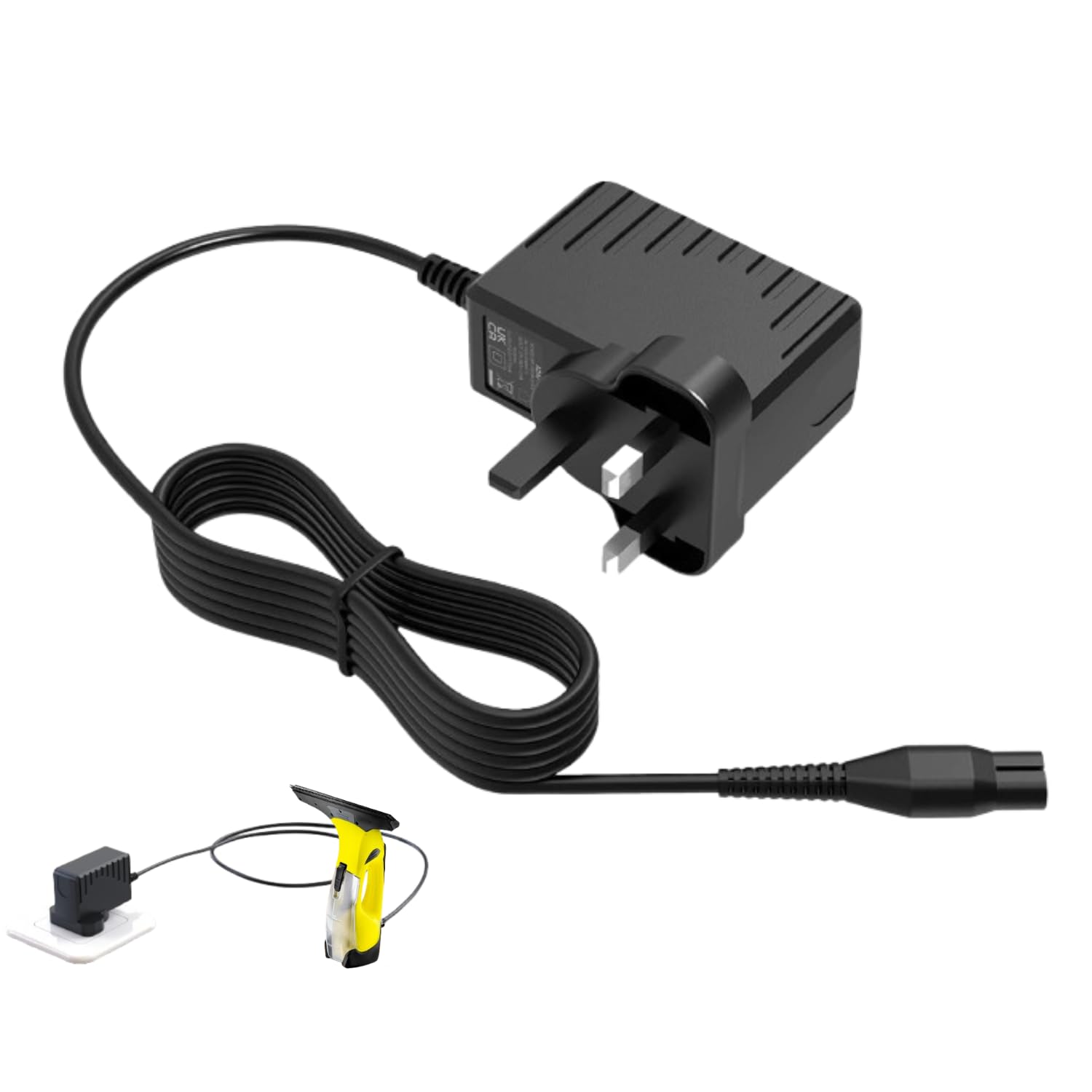 Superer 5.5V Charger Fit for Karcher Window Vac Cleaner, Replacement for Karcher WV75 WV60 WV2 WV1 WV5 Plus – Back to Shine Again, Window Vac Cleaner Charging Plug Power Lead
