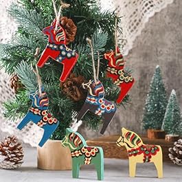 6 Pcs Swedish Dala Horse...