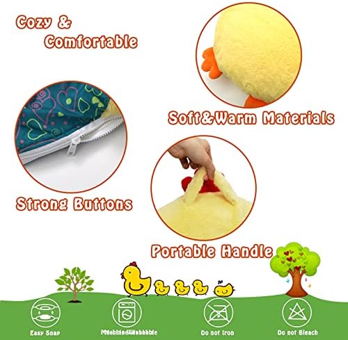 Kids Sleeping Bag, Exqline Cozy Sleeping Bag for Children, Cute Nap Bag for 2-6 Years Old Boys and Girls Xmas Gift, Soft & Warm Slumber Bag for Anti-kick Sleeping Safe Winter Nights
