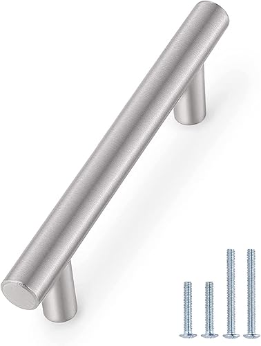 Miniatura 7 de Probrico Paquete de 25 manijas de gabinete de cocina de 2.5 pulgadas, tiradores de gabinete de níquel cepillado, tiradores de tocador de barra en T,