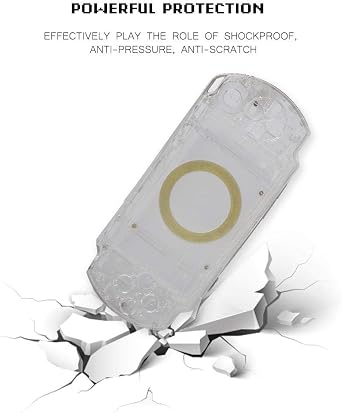 Full Housing Case Cover for PSP Replacement Anti-Drop Shell Set with Button Kit 1000 Replacement Shell Clear