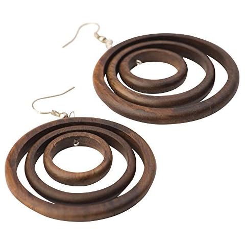 Handmade Wooden Earrings with Sterling Silver Hooks Cover