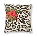 ZCHW Fodera per Cuscino Stampa Leopardata Fiori di Ibisco Le Arti Cuscini da tiro Copre Accent Home Divano Fodera per Cuscino Federa 45X45 CM