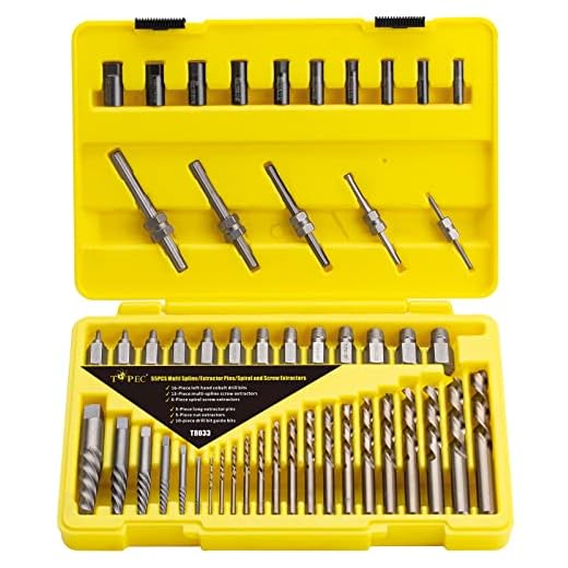 Topec 55-Piece Screw Extractor & Broken bolt extractors, Multi-spline Extractors, and Drill Bits for Removing Damaged, Frozen, Rusted, Rounded-Off Bolts & Screws