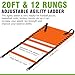 Agility Ladder Speed Ladder for Soccer, Speed Football Ladder Agility Training Equipment, 12 Rung 20FT (Orange)