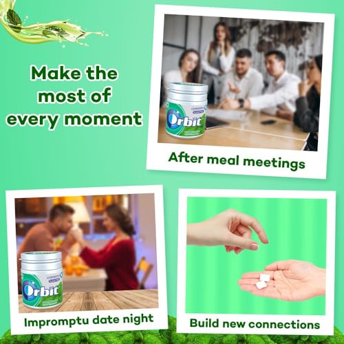 Image of Orbit Spearmint Sugar-Free Chewing Gum | Chewing Gums for Clean and Healthy Teeth | Pocket-Friendly & Easy to Carry Pot Pack |59.4g | Pack of 2