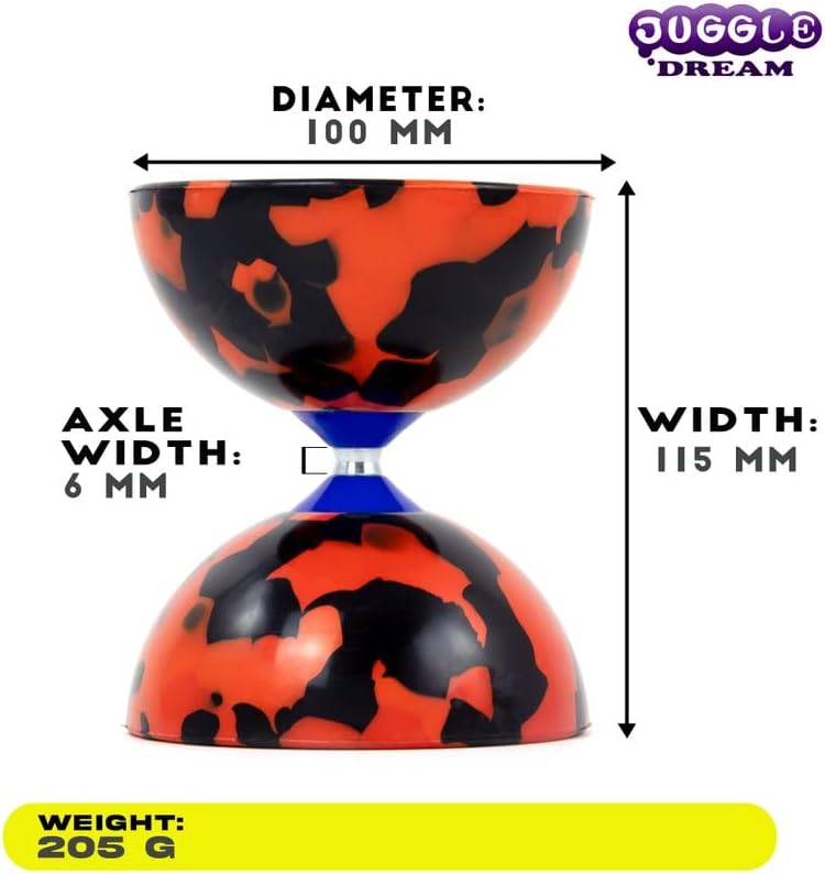 Juggle Dream Jester Diabolo Set, Fixed Axle Professional Diabolo with Super Glass Handsticks, Online Learning Video - Image 4