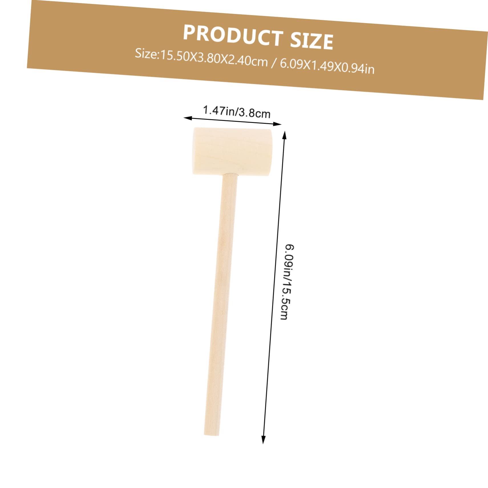 VANZACK 20Pcs Mini Wooden Hammers Portable Lobster Mallets Educational Hammers for Pounding Eggs Creative Play and Home Decoration