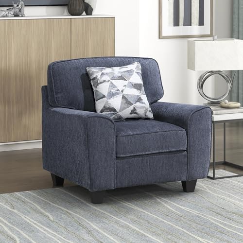 Sillón Estándar Plegable Chenille Azul miniatura 1