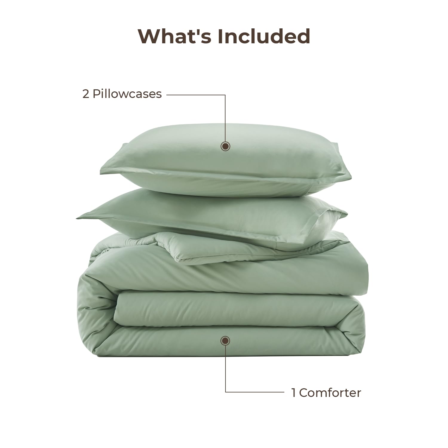 Litanika King Size Comforter Set Sage Green, 3 Pieces Lightweight Solid Bedding Comforters Sets, All Season Fluffy Down Alternative Comforter Bed Set Quilt Blanket