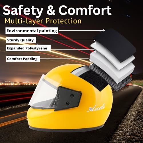 Image of Sage Square Audi Full Face Clear Visor Helmet | ISI Certified | High Standard Safety | Extra Comfort & Stylish