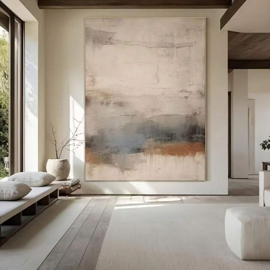 Peinture lac bleu pastel pour mur vide salon deco abstraite moderne