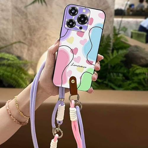 Phone Case Compatible with Oukitel C69, Necklace Cartoon Silicone Graffiti Lanyard Shockproof Anti-knock TPU Anti-dust Crossbody