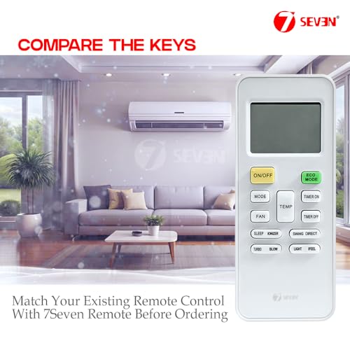 Image of 7SEVEN Compatible with Bluestar AC Remote Control Model 149A Suitable for Split & Window 1 | 1.5 | 2 Ton Air Conditioner Remote - Match Remote Keys Exactly to Replicate Genuine Remote Function
