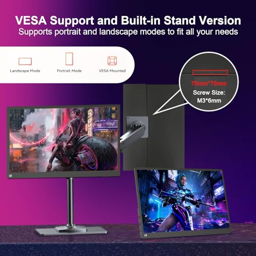 Image of IBW 15.6 inch 2.8K 100Hz Portable Monitor Touchscreen, QHD 2880x1620 IPS Gaming Display, 300 Nits 100% sRGB HDR FreeSync, USB-C HDMI External Second Screen for Laptop PC Phone Switch PS5
