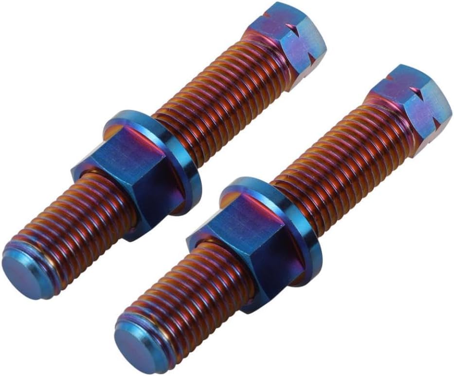 M10 Hex Head Screws Flange Nut Chain Adjustment Bolt Universal Motorcycle Parts Compatible with Various Bike Models Accessories(Blueing)