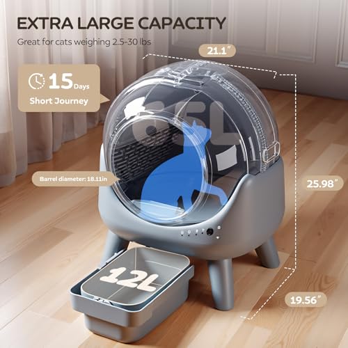 Self Cleaning Litter Box for Multiple Cats – Automatic Cat Litter Box with App Control CJ2