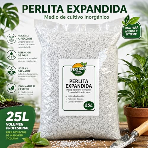 Miniatura 6 de Fertigoo 25l Perlita Para Plantas Profesional Baja Polvosidad - Granulometría Gruesa 3-6mm Alta Aireación Y Drenaje Ideal Para Huerto, Semilleros, Macetas, Cactus, Sustratos Y Cultivo