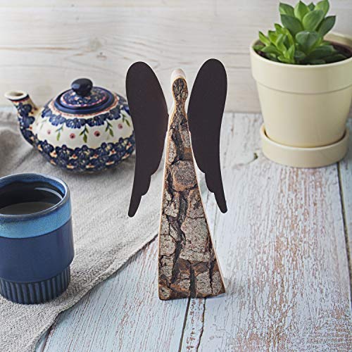 Forest Decor Wooden Guardian Angel Figurines For Love, Peace, Inspiration - Remembrance Angel Collectible Statue - Christmas Wood Angel Decor - Rustic Angel Gift In Memory Of Loved Ones - Medium #TOP1