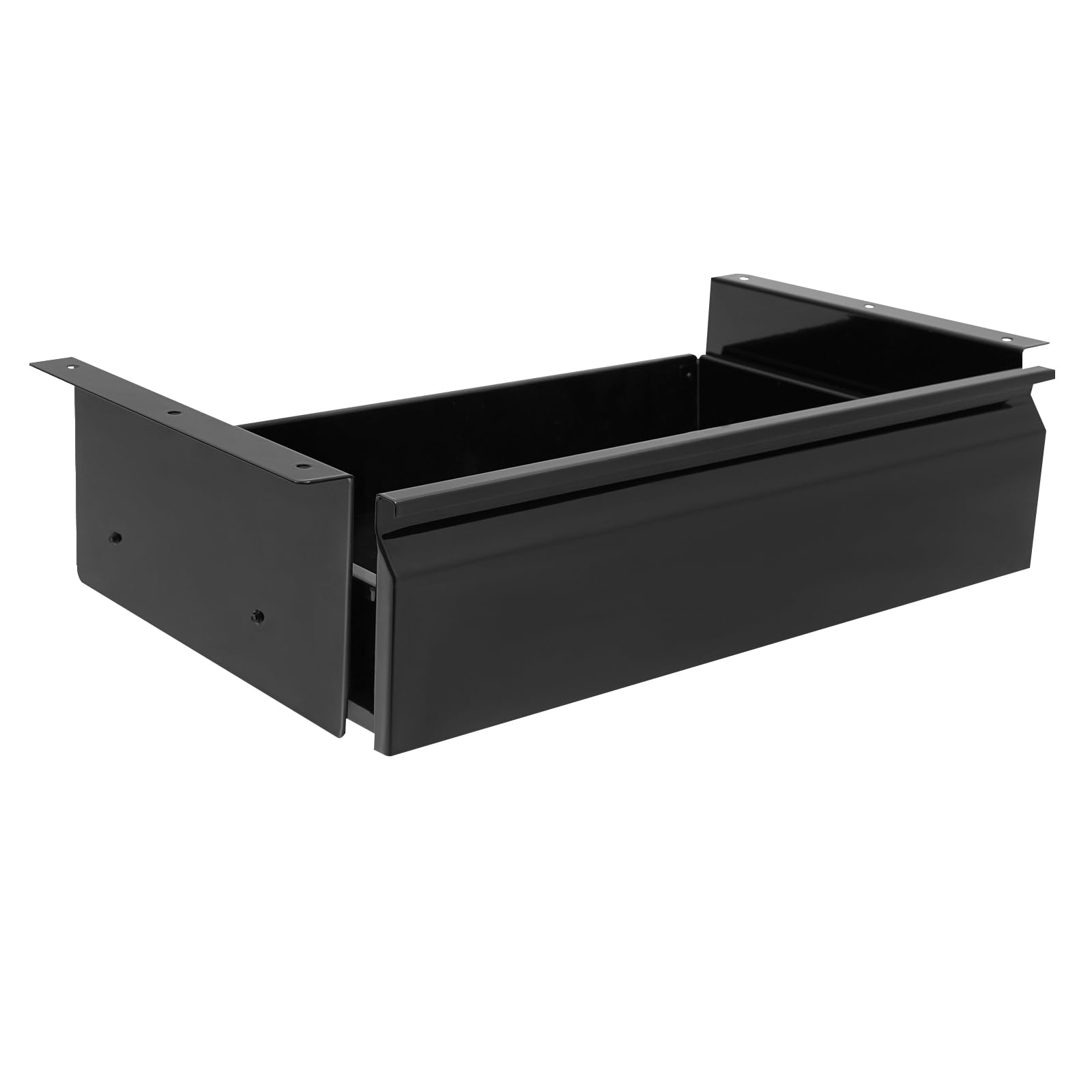 Under Desk Mounted Sliding Pull-Out Drawer, Storage Organizer Shelf for Office (Black, 16