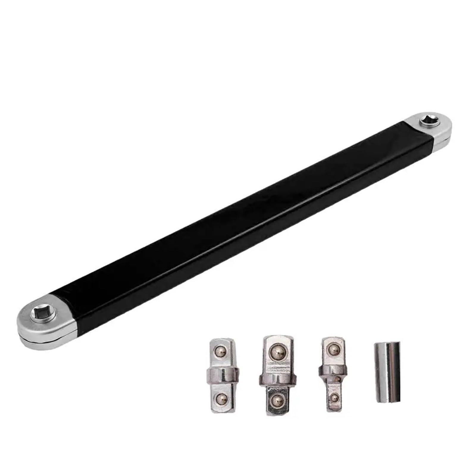 Ualxpao Black Offset Wrench Offset Extension Wrench Professional 3/8'' To 1/2'' 1/4'' Square Drive Adapter 15Inch For Tight Spaces For Automotive Repair(Black)