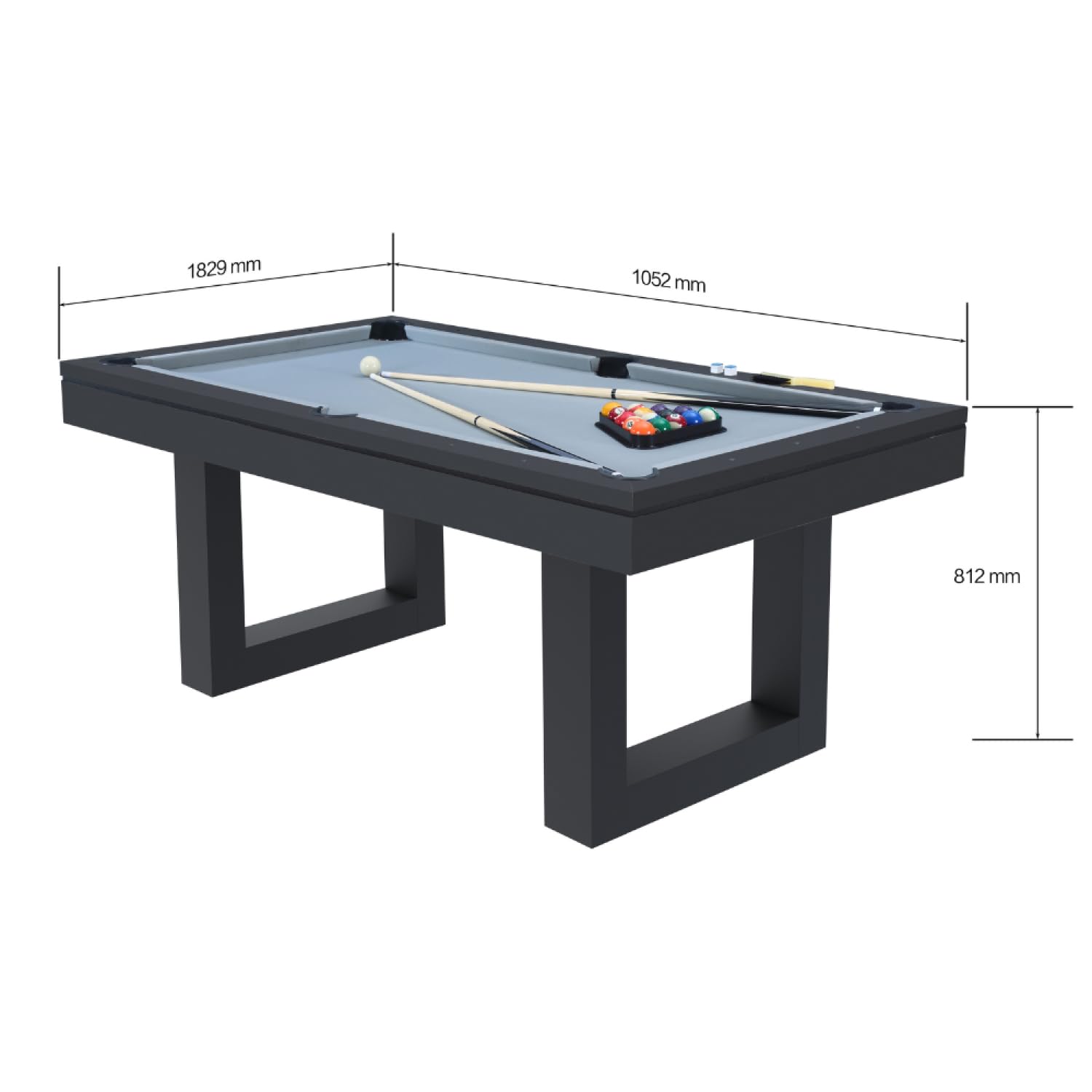 CONCEPT USINE | Table Multi-Jeux Billard et Ping-Pong Denver | Design Moderne Bois Noir | Table de Jeu ou Repas Salle à Manger | Matériaux de Qualité | en Famille ou Entre Amis | Accessoires Inclus