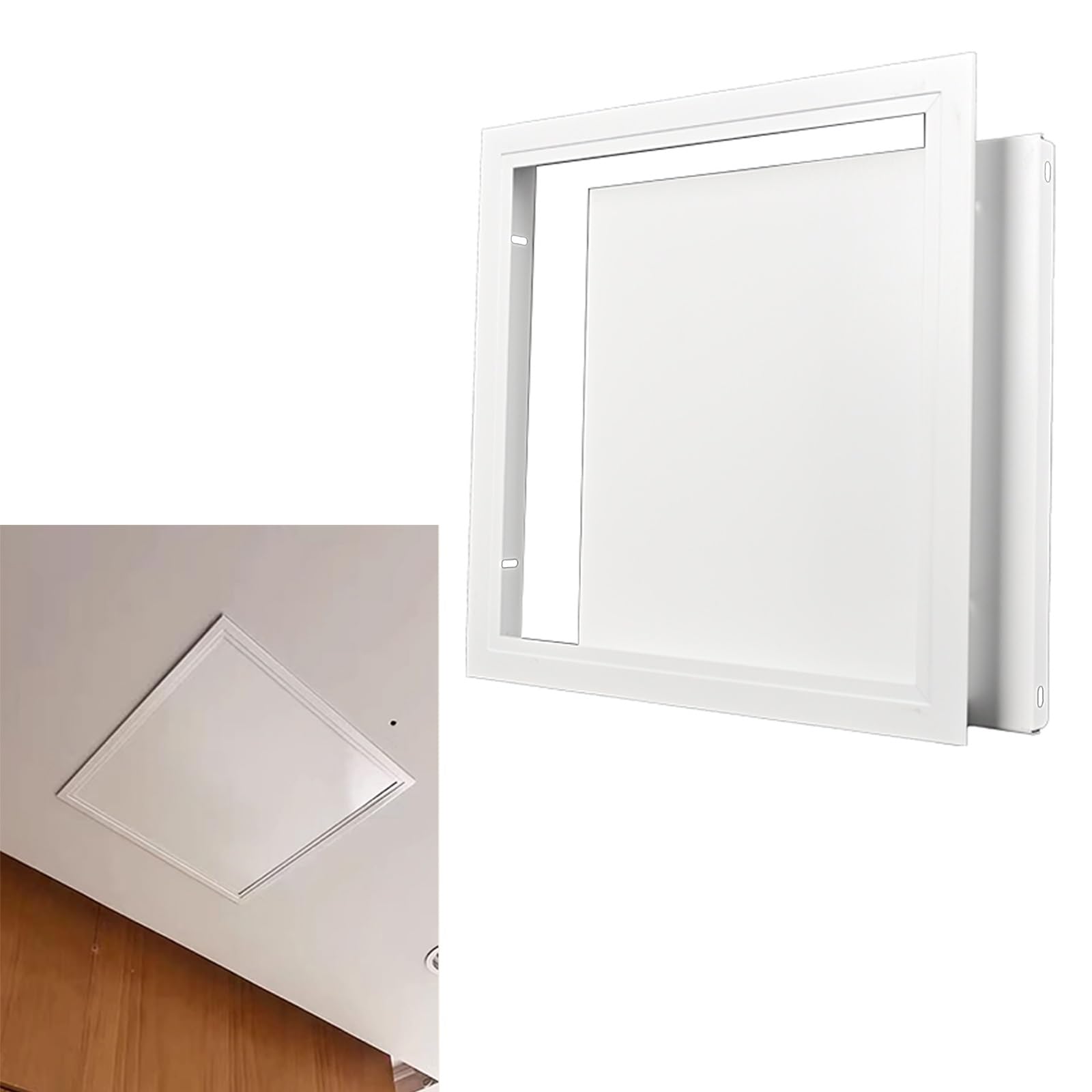 WEKONUMEX Inspection Hatch Revision Door, Attic Inspection Panel Access Door Aluminum Multiple Sizes Top Hinge Concealed Ceiling Hatch(500x500mm)