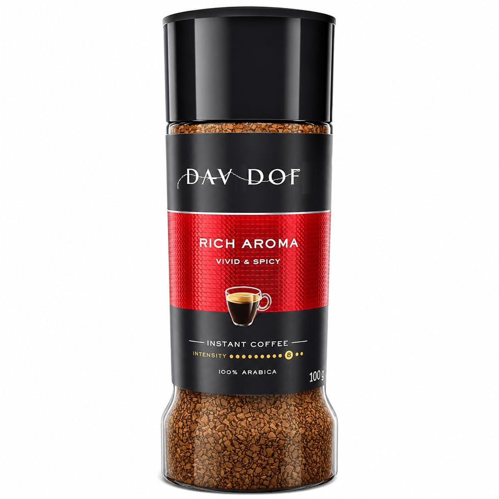 Davidof Rich Aroma Instant Coffee | 100% Arabica Premium Freeze Dried Coffee | Vivid & Spicy Instant Coffee Powder Granules | 100g (Imported) From Biteza-picture-13