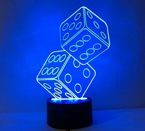 AMPERSAND SHOPS LED Optical Illusion Laser Cut Precision Magical 3D Dice Lights Lamp