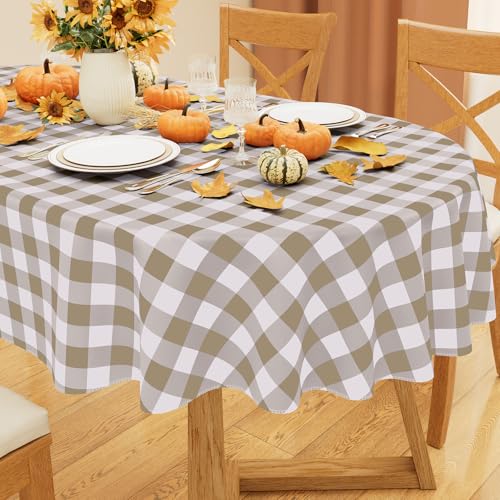 misaya Oval Waterproof Vinyl Table Cloth, Flannel Backed Tablecloth