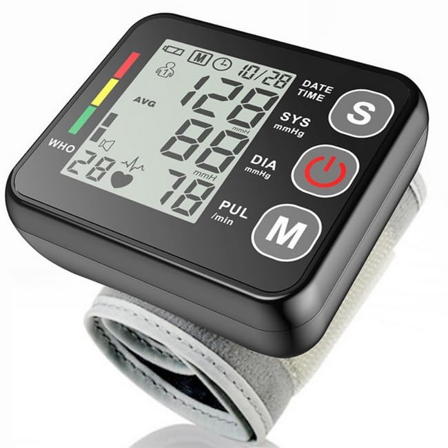 Tensiometro de Muñeca, Portatil Tensiometro Muñeca, Medidor Tension Arterial con Detección de Arritmias, Medición Automática, Circunferencias de Muñeca de 13,5 a 19,5 cm