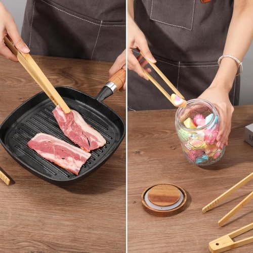 Pegador de Fritura Salada Petisco Churrasco Bambu Pinça Pegador Fácil Green Bamboo - 40 cm
