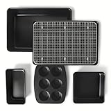 Amazon Basics Antihaft-Backformen 6-Teiliges Set, Stapelbar, Spülmaschinen- und Ofenfest