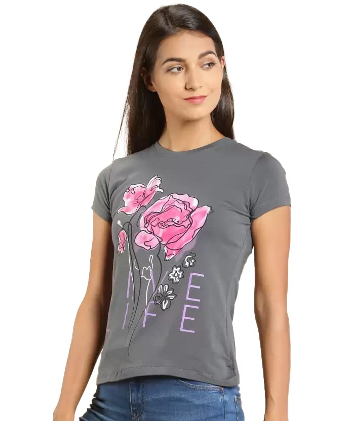 Image of Lyra Women's Cotton Regular Fit T-Shirt