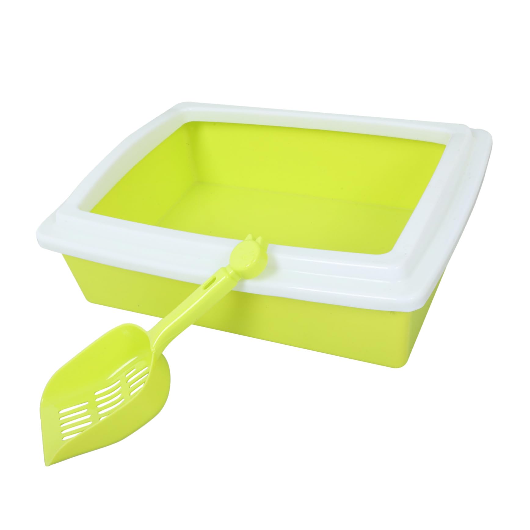 Abaodam Semi-Closed Cat Litter Box Kit Versatile for Kittens Adult Cats Easy Cleaning Splashproof Design Non-Slip Sturdy