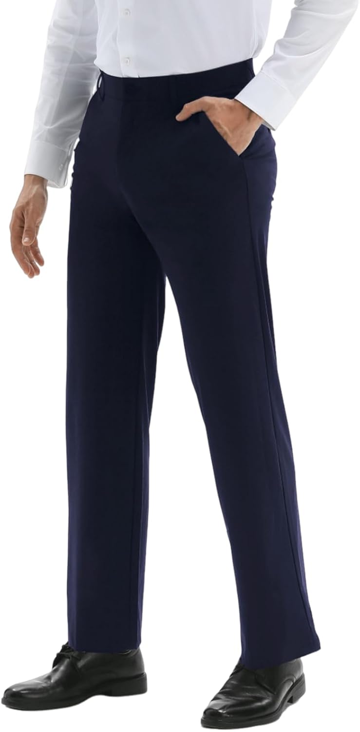 Mens Dress Pants, Cool 24X Men's Casual Classic Fit Golf Work Stretch Pants Lightweight Flat Front Pants Blue(improved Quality, Modified Size? 29W x 31L