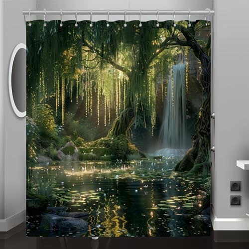 Rideau de douche verdure et cascade pour créer un spa zen - 2